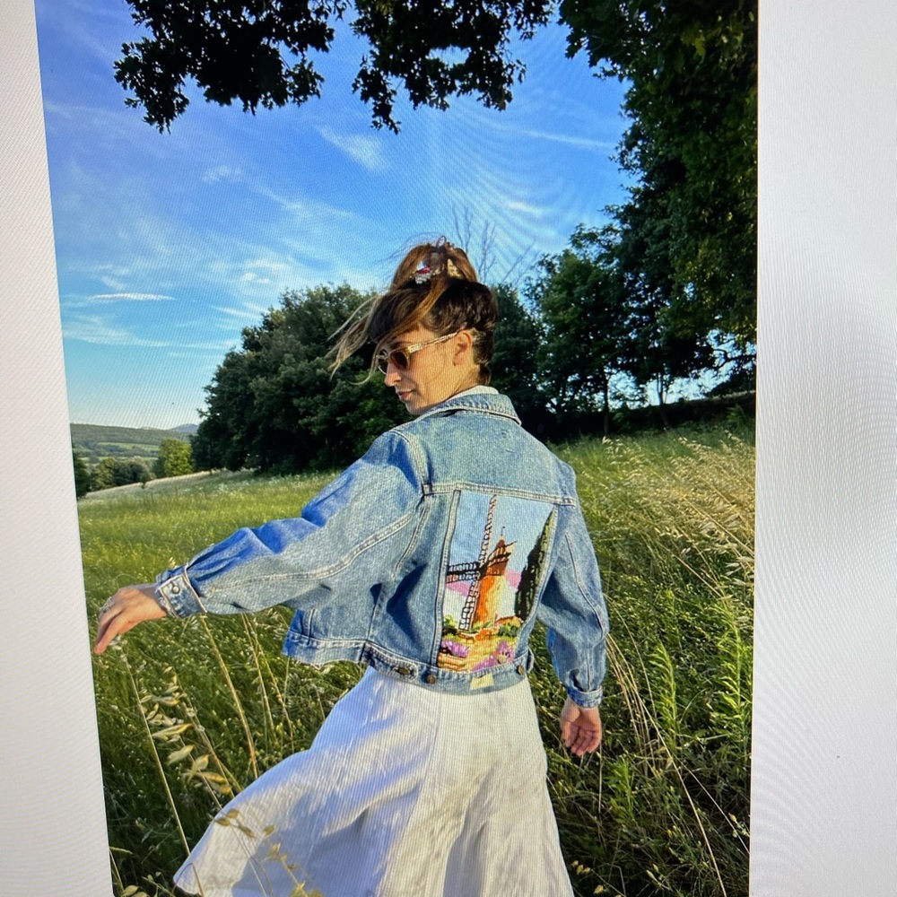 Denim jacket with reworked quilting